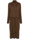 Lemaire Brown Trompe L'oeil Midi Dress In Brown