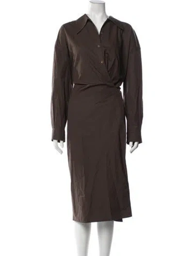 Pre-owned Lemaire Midi Length Dress In Brown