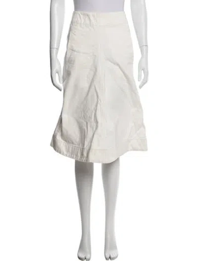 Pre-owned Lemaire Midi Length Skirt In White