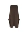 Lemaire Side-slit Waistband Skirt In Brown