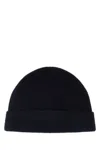 Lemaire Midnight Blue Wool Blend Beanie Hat In Blue
