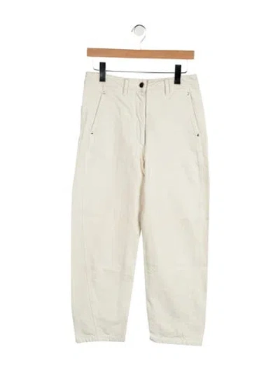 Pre-owned Lemaire Mid-rise Straight Leg Jeans In White