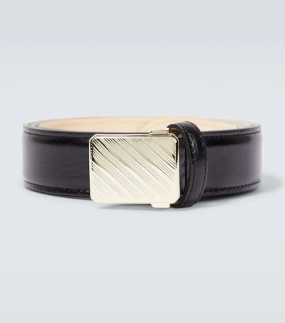 Lemaire Military 30 Leather Belt In Black