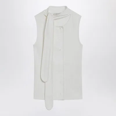 Lemaire Milk-colored Asymmetrical Tank Top With Scarf