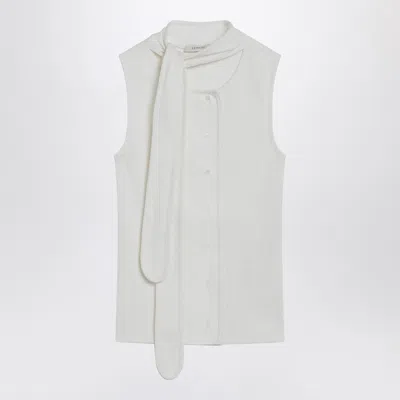 Lemaire Milk-colored Asymmetrical Tank Top With Scarf In White