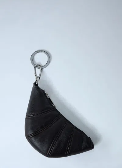 Lemaire Mini Croissant Keyring In Brown