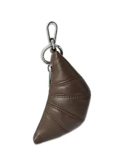 Lemaire Mini Croissant Keyring In Leather In Brown