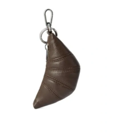 Lemaire Mini Croissant Keyring In Leather In Brown