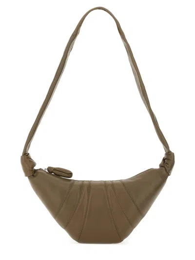 Lemaire Mini Croissant Leather Handbag In Brown