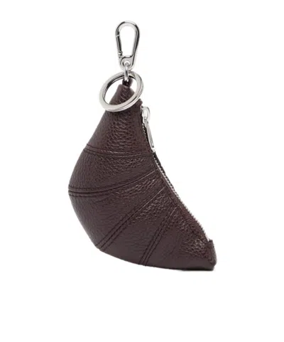 Lemaire Mini Croissant Leather Keyholder In Brown