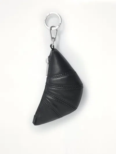 Lemaire Mini Croissant Soft Nappa Keyring In Brown