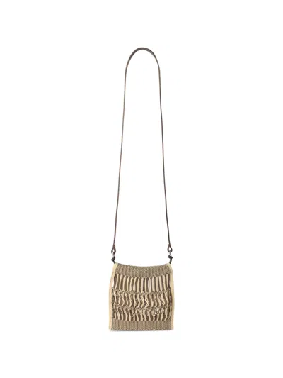 Lemaire Mini Crossbody Filt Net Bag In Nude