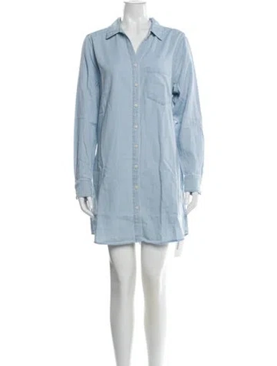 Pre-owned Lemaire Mini Dress W/ Tags In Blue