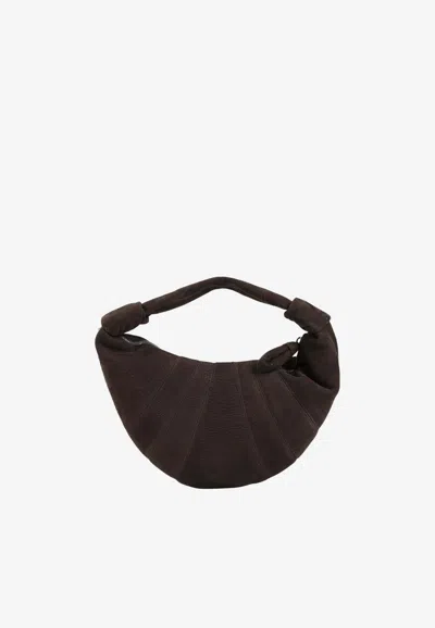 Lemaire Mini Fortune Croissant Bag In Dark Brown