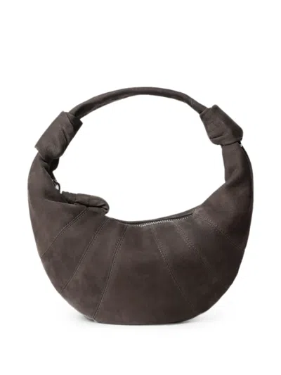 Lemaire Mini Fortune Croissant Bag In Alpaca Nubuck In Brown