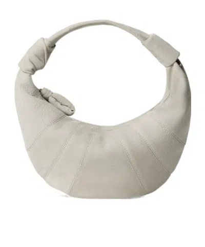 Lemaire Mini Fortune Croissant Bag In Alpaca Nubuck In White
