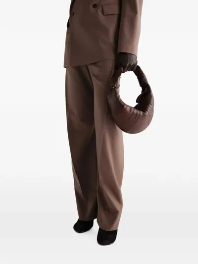 Lemaire Mini Fortune Croissant Bag In Goat Leather In Brown