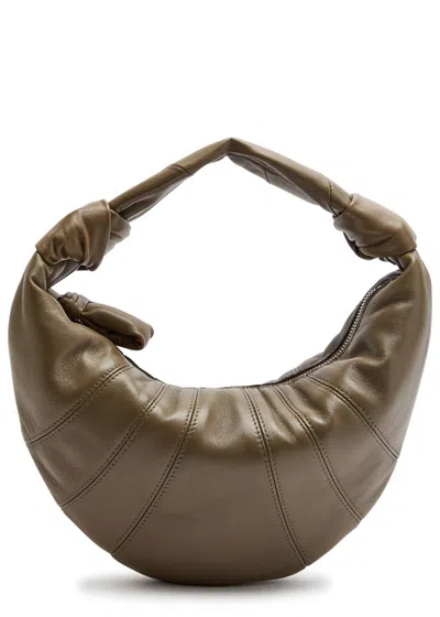 Lemaire Mini Fortune Croissant Leather Shoulder Bag In Brown