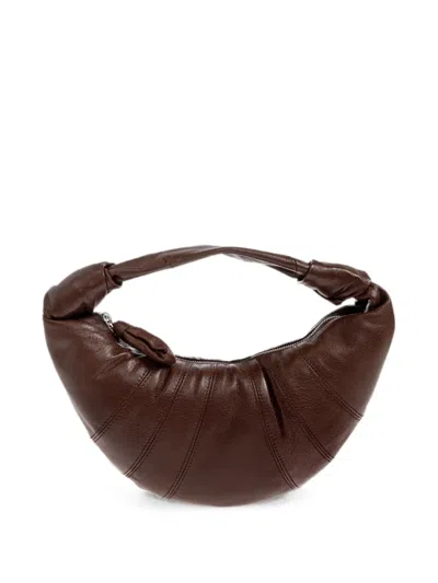 Lemaire Mini Fortune Croissant Leather Tote Bag In Brown