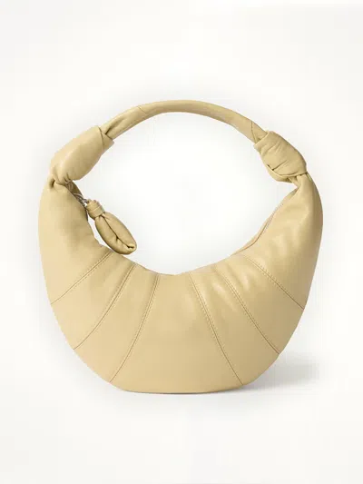 Lemaire Mini Fortune Croissant Soft Nappa Leather Bag In Beige