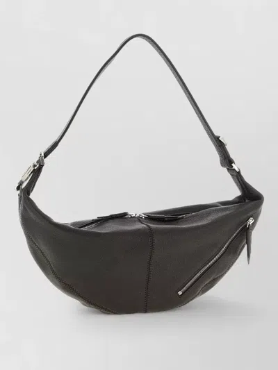 Lemaire Mini Leather Belt Bag Adjustable Strap In Brown