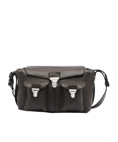 Lemaire Mini Leather Shoulder Bag In Black