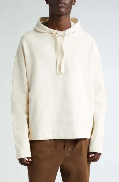 Lemaire Cotton And Linen Hoodie In Beige