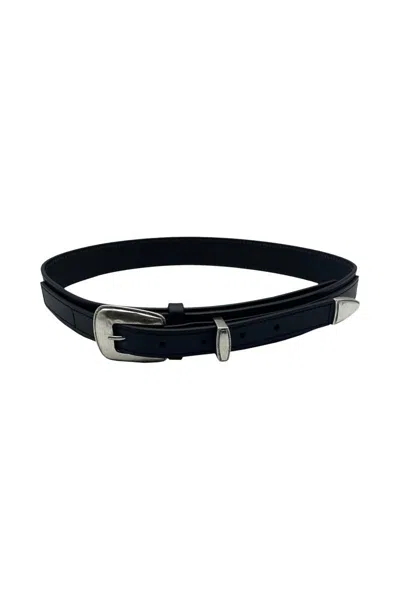 Lemaire Minimal Western Belt. In Black