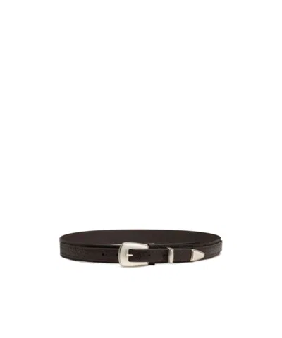 Lemaire Minimal Western Belt In Brown
