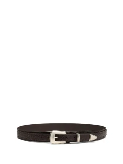 Lemaire Minimal Western Belt In Brown