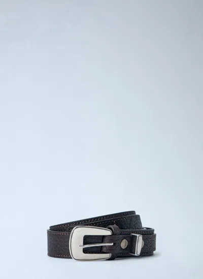 Lemaire Minimal Western Belt In Dark Brown