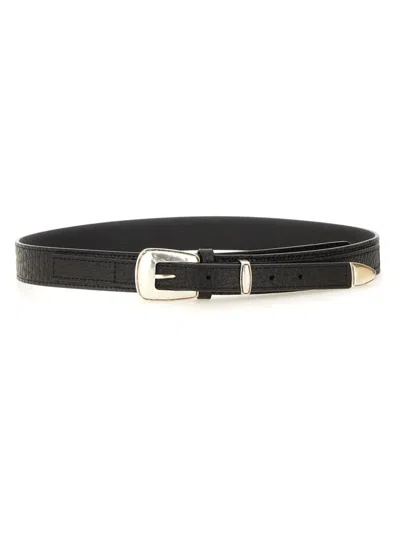 Lemaire Minimal Western Belt - Ss26 In Black