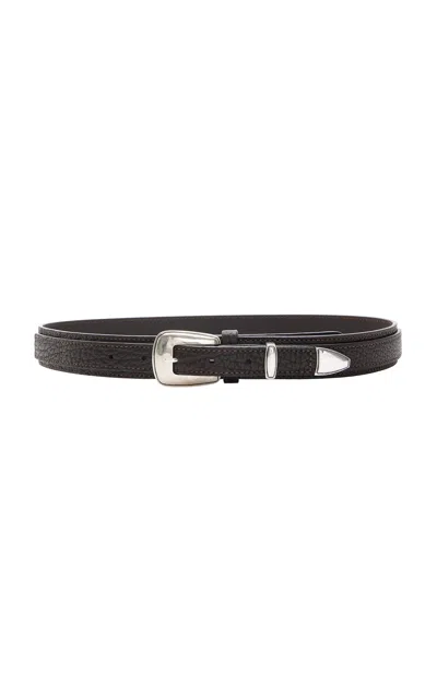 Lemaire Minimal Western Leather Belt In Brown