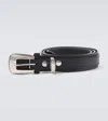 Lemaire Minimal Western Leather Belt In Schwarz