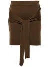 Lemaire Trompe L'ail Wool-blend Miniskirt In Brown