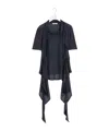 Lemaire Mixed Fabric Knotted Top In Charcoal
