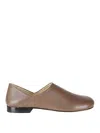 Lemaire Woman Loafers Khaki Size 8 Leather In Burgundy