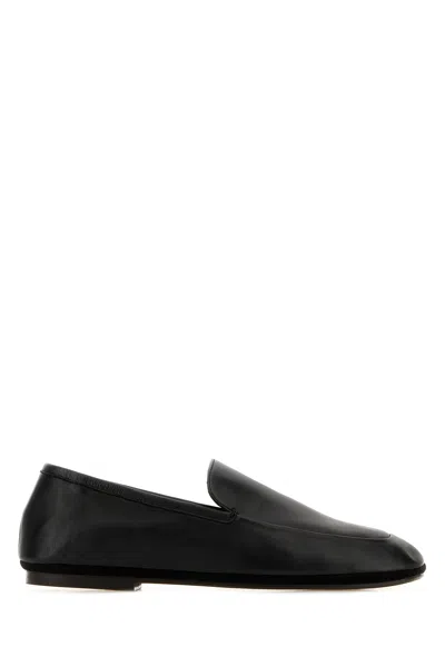 Lemaire Black Leather Loafers