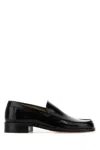 Lemaire Polished Leather Slip-on Shoes In Black