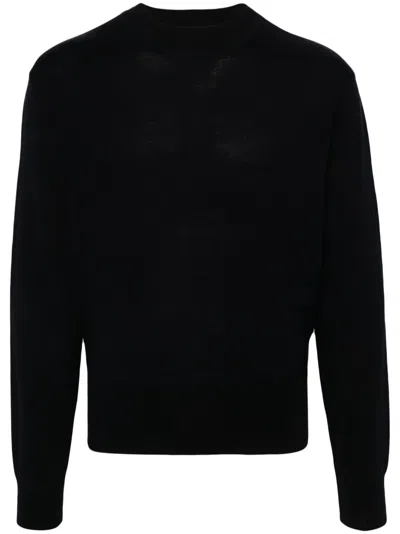 Lemaire Mock-neck Drop-shoulder Jumper In Brown