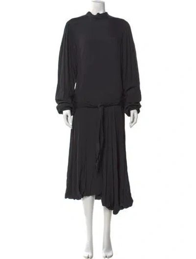Pre-owned Lemaire Mock Neck Long Dress In Black