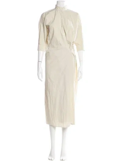 Pre-owned Lemaire Mock Neck Long Dress In Neutral