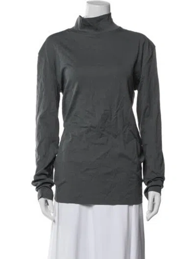 Pre-owned Lemaire Mock Neck Long Sleeve Top In Gray