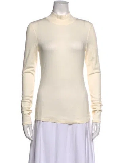 Pre-owned Lemaire Mock Neck Long Sleeve Top In Neutrals