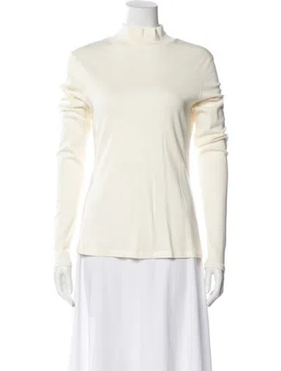 Pre-owned Lemaire Mock Neck Long Sleeve Top In White