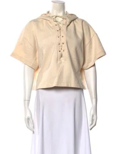 Pre-owned Lemaire Mock Neck Short Sleeve Sweatshirt In Neutral