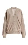 Lemaire Light Taupe Wool Relaxed Twisted Cardigan In Brown