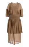 Lemaire Beige Double-layer Dress In Multi