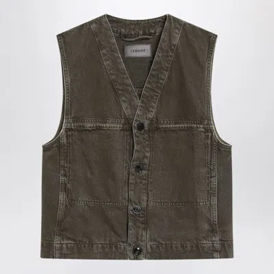 Lemaire Moss Green Denim Vest