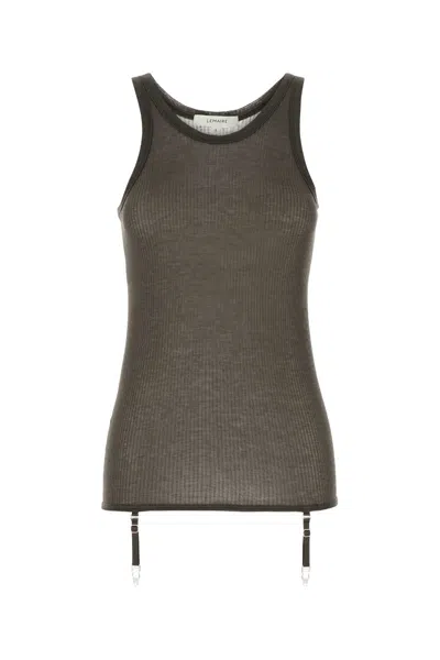 Lemaire Women Mud Viscose Blend Tank Top In Brown